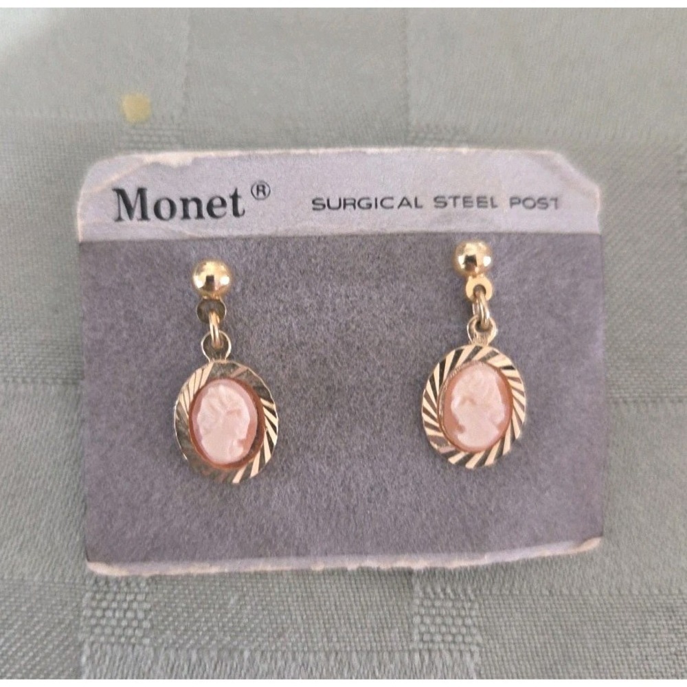 Monet Vintage Style Cameo Earrings โ Surgical Steel Postsโ